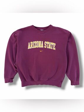 Vintage Y2K Nike Arizona State Center Swoosh Crewneck Sweatshirt Burgundy XL